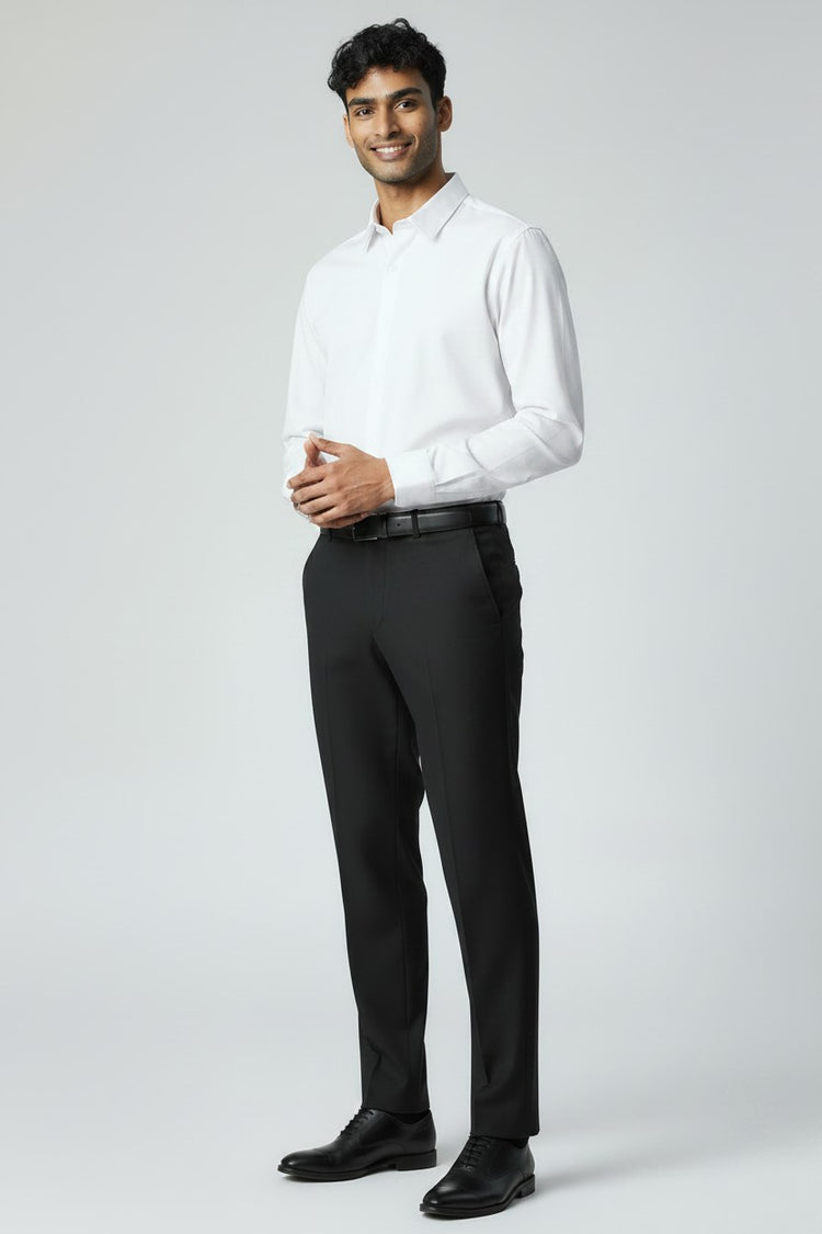 Bluebird Men's Formal Black Trouser