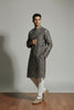 Veshbhoshaa Men's Grey Geometric Sequence Kurta Pajama Set