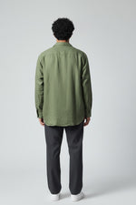 Bluebird Men's Green Linen Tencil Shirt