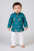 Veshbhoshaa Kid's Teal Kurta Pajama Set