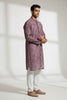 Veshbhoshaa Men's Pink Printed Sequence Kurta Pajama Set