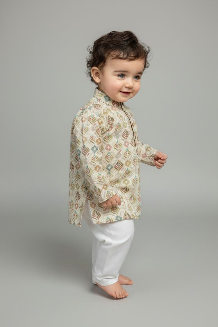 Veshbhoshaa Kid's Yellow Butti sequence Pajama Set