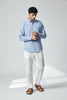 Bluebird Men's Light Blue Checks Cotton Blend Shirt