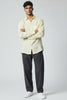 Bluebird Men's Pale Yellow Linen Tencil Shirt