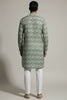 Veshbhoshaa Men's Green Printed Sequence Kurta Pajama Set