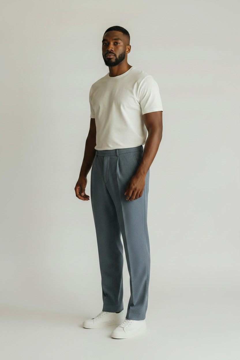 Bluebird Men's Korean Pleated Pant Grey Colour