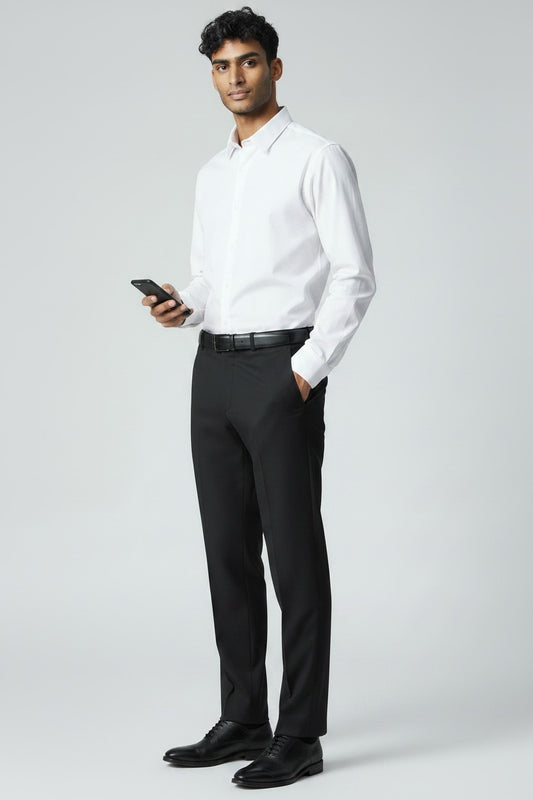 Bluebird Men's Formal Black Trouser