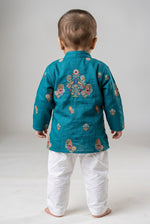 Veshbhoshaa Kid's Teal Kurta Pajama Set