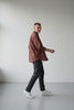 Bluebird Men's Dark Brown Linen Tencil Shirt