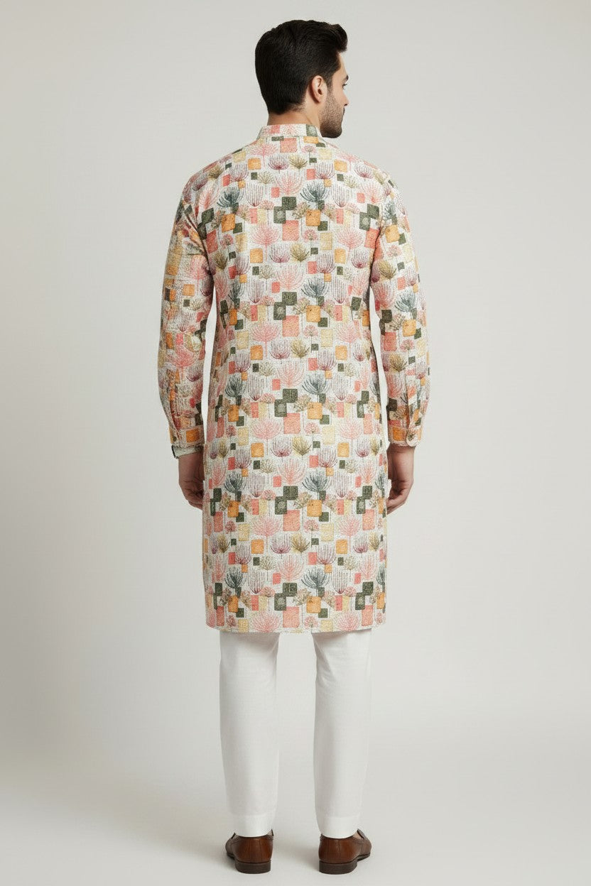 Peach Sequence Kurta Pajama Set – Veshbhoshaa