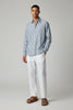 Bluebird Men's Blue Checks Cotton Blend Shirt