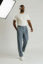 Bluebird Men's Korean Pleated Pant Grey Colour
