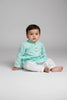 Veshbhoshaa Kid's Blue Geometric Sequence Kurta Pajama Set