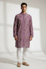 Veshbhoshaa Men's Pink Printed Sequence Kurta Pajama Set