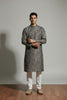 Veshbhoshaa Men's Grey Geometric Sequence Kurta Pajama Set
