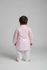 Veshbhoshaa Kid's Pink Geometric Sequence Kurta Pajama Set