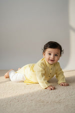 Veshbhoshaa Kid's Yellow Geometric Sequence Kurta Pajama Set