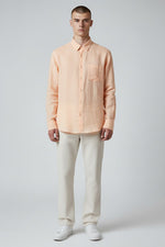 Bluebird Men's Peach Linen Tencil Shirt