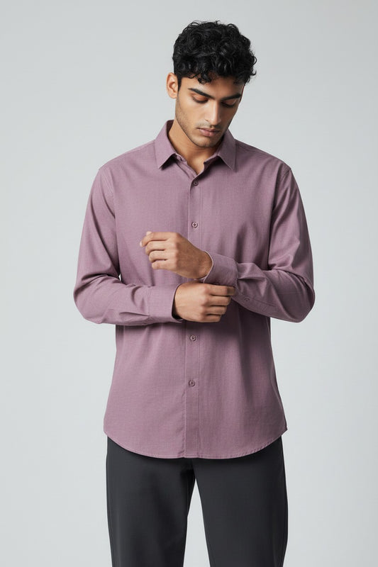Bluebird Men's Rose Brown Linen Tencil Shirt