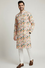 Peach Sequence Kurta Pajama Set – Veshbhoshaa