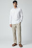 Bluebird Men's White Lines Cotton Blend Shirt