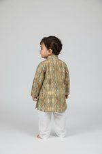 Veshbhoshaa Kid's Yellow Multicolour sequence Pajama Set