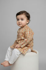 Veshbhoshaa Kid's Orange Multicolour sequence Pajama Set