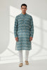 Veshbhoshaa Men's Blue Printed Sequence Kurta Pajama Set
