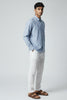 Bluebird Men's Light Blue Checks Cotton Blend Shirt