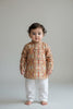 Veshbhoshaa Kid's Orange Multicolour sequence Pajama Set