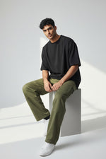 Bluebird Men's Army Green Loose Fit Cargo Pants
