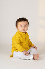 Veshbhoshaa Kid's Yellow Kurta Pajama Set