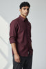 Bluebird Men's Wine Linen Tencil Shirt