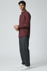 Bluebird Men's Wine Linen Tencil Shirt
