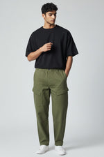 Bluebird Men's Army Green Loose Fit Cargo Pants