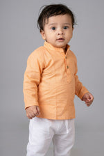 Veshbhoshaa Kid's Peach Kurta Pajama Set