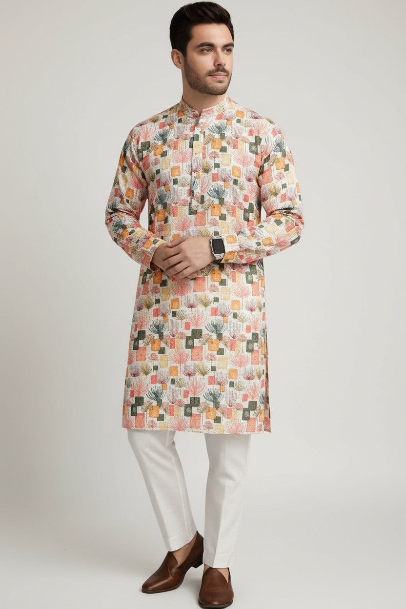 Peach Sequence Kurta Pajama Set – Veshbhoshaa