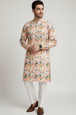 Peach Sequence Kurta Pajama Set – Veshbhoshaa
