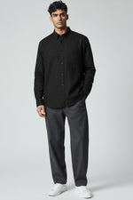 Bluebird Men's Black Linen Tencil Shirt