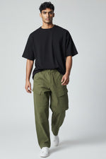 Bluebird Men's Army Green Loose Fit Cargo Pants