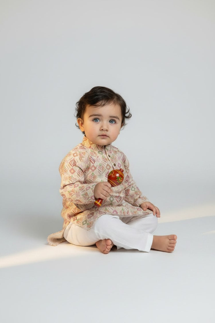 Veshbhoshaa Kid's Pink Butti sequence Pajama Set