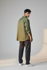 Bluebird Men's Green Linen Tencil Shirt
