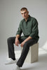 Bluebird Men's Dark Green Linen Tencil Shirt