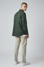 Bluebird Men's Dark Green Linen Tencil Shirt