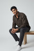 Bluebird Men's Chocolate Brown Linen Tencil Shirt