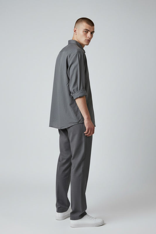 Bluebird Men's Grey Linen Tencil Shirt