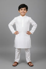 Boys White Cotton Kurta