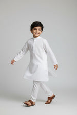 Boys White Cotton Kurta