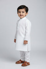 Boys White Cotton Kurta