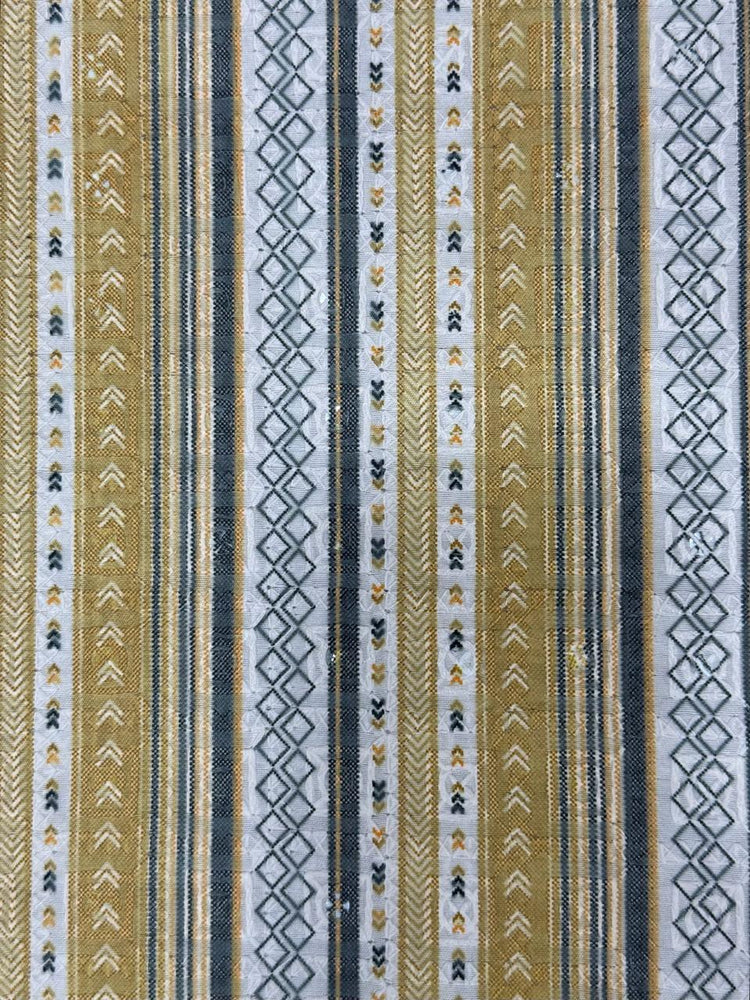 Veshbhoshaa Men's Yellow Stripes Sequence Kurta Pajama Set